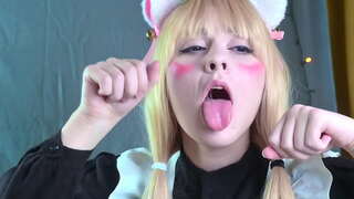 Vanilo Nekopara rides big cock kaj ĵetas